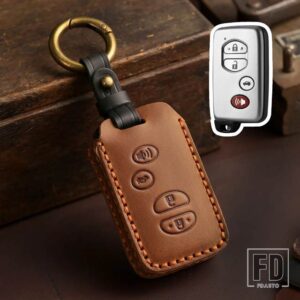 レクサス トヨタ 4ボタン LEATEHR キー FOB ケース プリウス 30 アルファアクアランドクルーザーオーリス LC 200 2012 2013 2014 アクセサリー - 4 bottons-brown