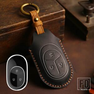 3ボタンレザーキーケースカバーニオ ET7 ET5 2023 2024 アクセサリー - Black