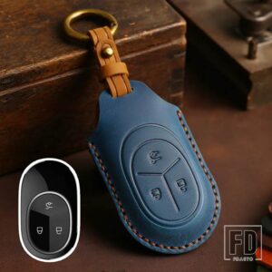 3ボタンレザーキーケースカバーニオ ET7 ET5 2023 2024 アクセサリー - Blue