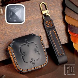 革キーフォブケースカバーキーホルダー ZEEKR X 001 009 2022 2023 アクセサリー 4 8 ボタンキーホルダー - A Black