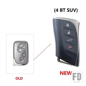 レクサス アップグレードキー FOB ケースシェルハウジング IS250 IS300C RX270 GX460 ES240 ES350 LS460 GS300 450H 460H 交換 - 4bt - SUV