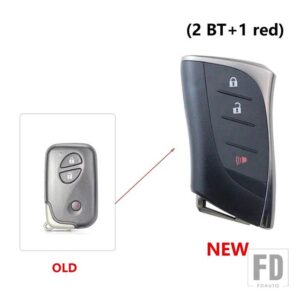 レクサス アップグレードキー FOB ケースシェルハウジング IS250 IS300C RX270 GX460 ES240 ES350 LS460 GS300 450H 460H 交換 - 2BT - 1 red
