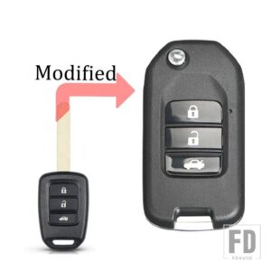 ホンダ 2 3 4ボタン キーハウジングリモート FOB ケースシェル CRV アコードシビックフィット XRV ヴェゼルシティジャズ HRV 2013-2017 - 3 bottons modified