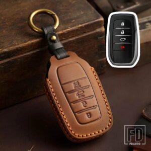 トヨタ 4 5 6 ボタン革キーケースカバー フォーチュナー RAV4 ハイランダーヤリスオーリスカムリランドクルーザープラド 150 マークヴェンザ - 4 bottons-brown