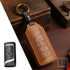 レザーキーフォブケースカバー GAC エネルギー TRUMPCHI GA6 GM6 AION S V Y LX GS7 GS8 GS5 GM8 GS4 GS3 GS7 GS8 M8 GS5 アクセサリー - D Brown