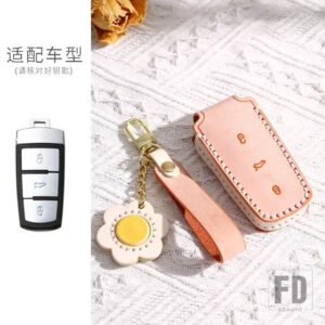 VW 3ボタン革キーケースカバーキーホルダー パサート CC 3C B5 B6 B7 B7L R36 MAOGOTAN 制御リモートアクセサリー - Orange
