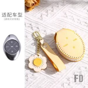 キーフォブ XPENG XIAOPENG 2021 P5 2022 P7 2023 G9 G3I 2020 革キーケースカバーシェルアクセサリー - Yellow