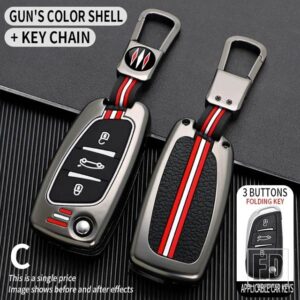 シトロエン プジョー C2 C3 C4 C5 C6 C8 DS4 107 207 306 307 407 308 607 金属キーカバー FOB ケースシェルアクセサリー - gun -ring