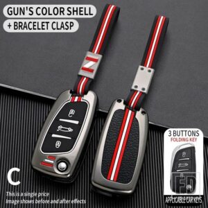 シトロエン プジョー C2 C3 C4 C5 C6 C8 DS4 107 207 306 307 407 308 607 金属キーカバー FOB ケースシェルアクセサリー - gun - chian