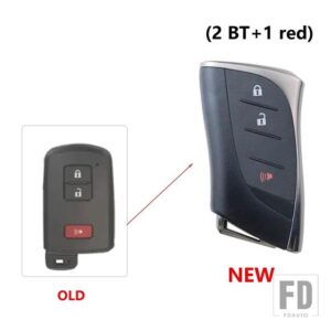トヨタ アップグレードキー FOB ケースシェルハウジング カムリカローラアバロン RAV4 ランドクルーザースマートキー 2012 2013 2014 - 2BT - 1 red