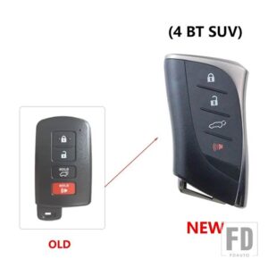 トヨタ アップグレードキー FOB ケースシェルハウジング カムリカローラアバロン RAV4 ランドクルーザースマートキー 2012 2013 2014 - 4bt - SUV