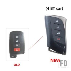トヨタ アップグレードキー FOB ケースシェルハウジング カムリカローラアバロン RAV4 ランドクルーザースマートキー 2012 2013 2014 - 4bt - car