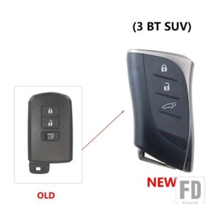 トヨタ アップグレードキー FOB ケースシェルハウジング カムリカローラアバロン RAV4 ランドクルーザースマートキー 2012 2013 2014 - 3 BT - SUV