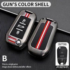 シトロエン プジョー 2008 3008 308 408 508 4008 5008 C4 C6 C3-XR 3ボタン金属キーカバー FOB ケースシェル - B-gun-shell
