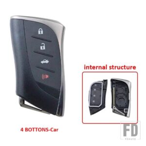 レクサス キー FOB ケースシェルハウジング NX ES UX US RC LX GX IS RX 200 250H 350H LS 450H 260H 300H UX200 2023 2024 アクセサリー - 4 BOTTONS-Car