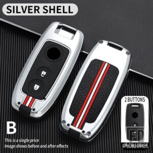 スズキ SX4 SCH4 スウィフト 2007 2009 2010 GRAND VITARA SCORSS S-CROSS XL7 アクセサリー 2ボタン金属キーカバー FOB ケースシェル - B- silver-shell3