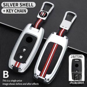 スズキ SX4 SCH4 スウィフト 2007 2009 2010 GRAND VITARA SCORSS S-CROSS XL7 アクセサリー 2ボタン金属キーカバー FOB ケースシェル - B-silver-shell
