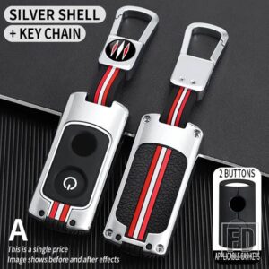 ヤマハ NVX NVX155 XMAX XMAX300 QBIX AEROX JAUNS 2018 2019 オートバイ リモートホルダーキーホルダー金属キーカバー FOB ケースシェル - A-Silver-ring