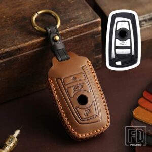 BMW 革キー FOB ケースカバー 1 3 5/7シリーズ X1 X3 X4 X5 F10 F15 F16 F20 F30 F18 F25 M3 M4 E34 キーホルダーアクセサリー - key A-4bt-brown