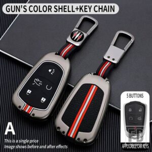 キャデラック ATS XTS XT5 XT4 CT6 XT6 CTS DTS ESV STS ELR 2014-18 3 4 5BOTTON 金属キーカバー FOB ケースシェル - 5BT-gun-ring