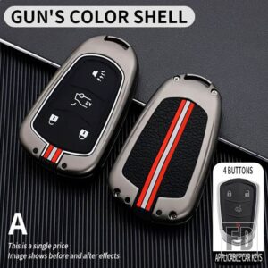 キャデラック ATS XTS XT5 XT4 CT6 XT6 CTS DTS ESV STS ELR 2014-18 3 4 5BOTTON 金属キーカバー FOB ケースシェル - 4BT-gun-shell
