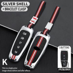 フォード エッジエクスプローラーエスケープフォーカストーラスフレックスリンカーン MKS MKT MKX MKZ ナビゲーター 5ボタン金属キーカバー FO - K -silver-chain