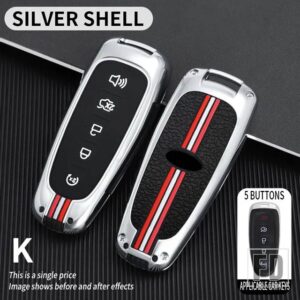 フォード エッジエクスプローラーエスケープフォーカストーラスフレックスリンカーン MKS MKT MKX MKZ ナビゲーター 5ボタン金属キーカバー FO - K -silver-shell