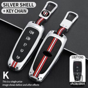 フォード エッジエクスプローラーエスケープフォーカストーラスフレックスリンカーン MKS MKT MKX MKZ ナビゲーター 5ボタン金属キーカバー FO - K -silver-ring