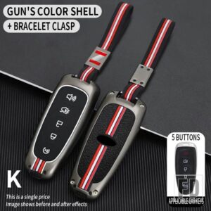 フォード エッジエクスプローラーエスケープフォーカストーラスフレックスリンカーン MKS MKT MKX MKZ ナビゲーター 5ボタン金属キーカバー FO - K -Gun-chain