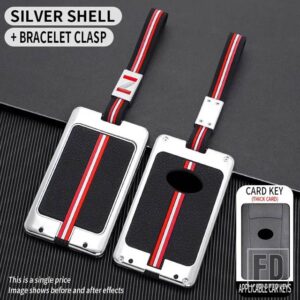 レクサス LX 570 IS LS 500H 2020 RX 300 ES LM GS F NX HONQI NFC カードキー金属キーカバー FOB ケースシェル - card -silver-chain