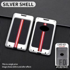 レクサス LX 570 IS LS 500H 2020 RX 300 ES LM GS F NX HONQI NFC カードキー金属キーカバー FOB ケースシェル - card -silver-shell