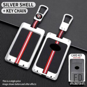 レクサス LX 570 IS LS 500H 2020 RX 300 ES LM GS F NX HONQI NFC カードキー金属キーカバー FOB ケースシェル - card -silver-ring