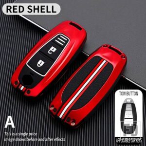 スズキ VITARA スイフトイグニスキザシ SX4 バレーノ ERTIGA サムライ S-クロスアクセサリー 2 3ボタン金属キーカバー FOB ケースシェル - 2bt -red-shell