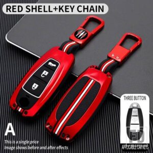 スズキ VITARA スイフトイグニスキザシ SX4 バレーノ ERTIGA サムライ S-クロスアクセサリー 2 3ボタン金属キーカバー FOB ケースシェル - 3bt -red-Ring