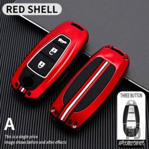 スズキ VITARA スイフトイグニスキザシ SX4 バレーノ ERTIGA サムライ S-クロスアクセサリー 2 3ボタン金属キーカバー FOB ケースシェル - 3bt -red-shell