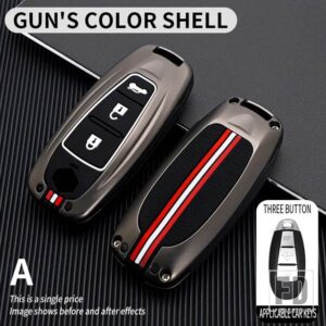 スズキ VITARA スイフトイグニスキザシ SX4 バレーノ ERTIGA サムライ S-クロスアクセサリー 2 3ボタン金属キーカバー FOB ケースシェル - 3BT-gun-shell