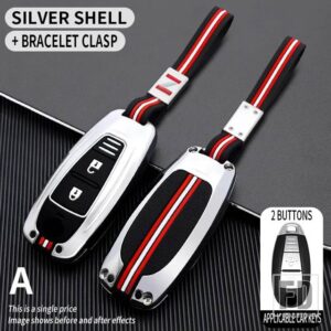 スズキ VITARA スイフトイグニスキザシ SX4 バレーノ ERTIGA サムライ S-クロスアクセサリー 2 3ボタン金属キーカバー FOB ケースシェル - 2bt -silver-