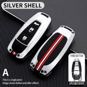 スズキ VITARA スイフトイグニスキザシ SX4 バレーノ ERTIGA サムライ S-クロスアクセサリー 2 3ボタン金属キーカバー FOB ケースシェル - 3BT-silver-shell