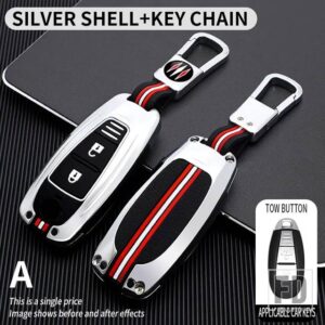 スズキ VITARA スイフトイグニスキザシ SX4 バレーノ ERTIGA サムライ S-クロスアクセサリー 2 3ボタン金属キーカバー FOB ケースシェル - 2bt-silver-ring