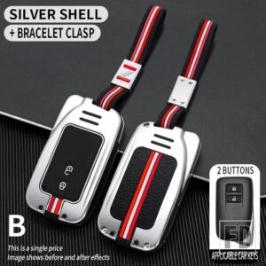 レクサス NX GS RX は ES GX LX RC 200 250 350 LS 450H 300H 金属キー FOB カバーケースシェルホルダーアクセサリー - 2bt-silver-chain