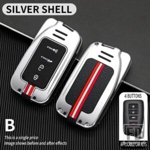 レクサス NX GS RX は ES GX LX RC 200 250 350 LS 450H 300H 金属キー FOB カバーケースシェルホルダーアクセサリー - 4BT-silver-shell