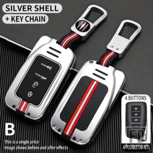 レクサス NX GS RX は ES GX LX RC 200 250 350 LS 450H 300H 金属キー FOB カバーケースシェルホルダーアクセサリー - 3BT-silver-ring2