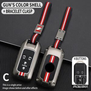 スズキ スイフトワゴン R ジムニーシエラスペーシアエルティガキーホルダーアクセサリー 2 4ボタン 金属キーカバー FOB ケースシェル - 4BT-gun-chain