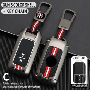 スズキ スイフトワゴン R ジムニーシエラスペーシアエルティガキーホルダーアクセサリー 2 4ボタン 金属キーカバー FOB ケースシェル - 2bt-gun-ring