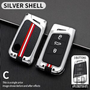 VW ティグアン MK2 MAGOTAN GTE パサート B8 CC VILORAN 330 380 MPV KEYCHIAN 2022 2023 金属キーカバー FOB ケースシェル - 3BT-silver-shell