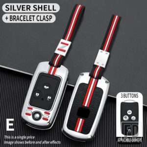 ホンダ シビックアコードジャズ CRV HRV CRZ アキュラ TL TSX ZDX RSX RSX 2 3ボタン金属キーカバー FOB ケースシェルアクセサリー - 3BT- silver-chain