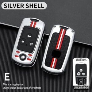 ホンダ シビックアコードジャズ CRV HRV CRZ アキュラ TL TSX ZDX RSX RSX 2 3ボタン金属キーカバー FOB ケースシェルアクセサリー - 3BT-silver-shell