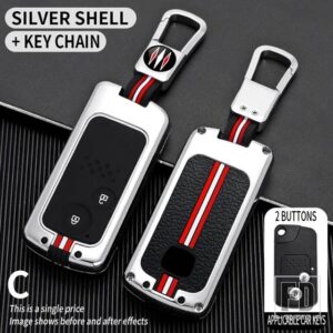 ホンダ アコードシビック CRV オデッセイ 2006-13-2015 2 3ボタン金属キーカバー FOB ケースシェル - 2bt-silver-ring
