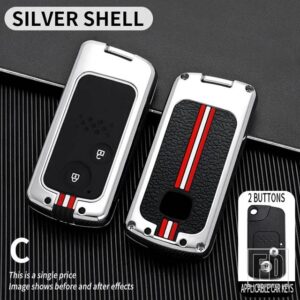 ホンダ アコードシビック CRV オデッセイ 2006-13-2015 2 3ボタン金属キーカバー FOB ケースシェル - 2bt-silver-shell