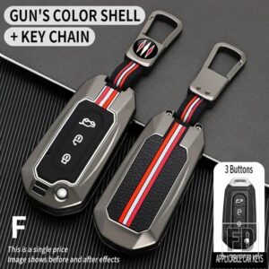 フォード テリトリー EV 3ボタン金属キーカバー FOB ケースシェルアクセサリー - F-gun-ring
